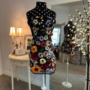 Fully Embroidered and Stunning Black Floral Dress (Pending Local Pickup, PM me )